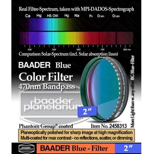 Filtro BAADER AZUL 470nm 2" Filtro BAADER AZUL 470nm 2"