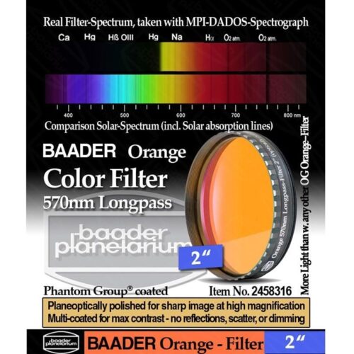 Filtro BAADER NARANJA 570nm 2" Filtro BAADER NARANJA 570nm 2"