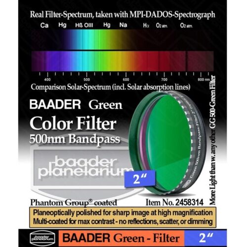 Filtro de color BAADER VERDE 500nm Filtro de color BAADER VERDE 500nm