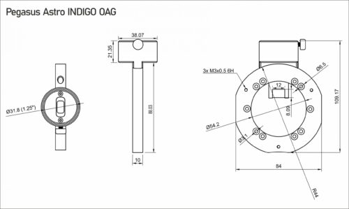 INDIGO-OAG-schematic Guía fuera de eje Pegasus Astro INDIGO OAG
