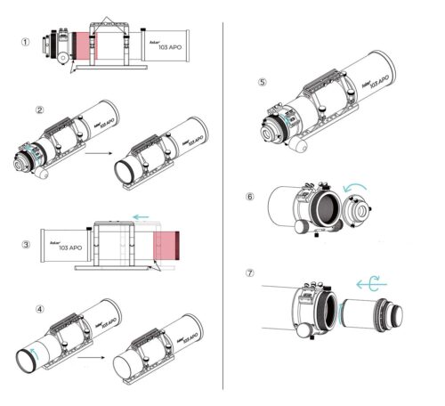 ASRED06-103-askar-06-reducer-montage-1000 Reductor aplanador Askar 0.6X para 103APO