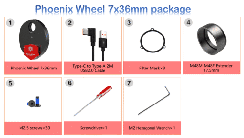 7x36-package2 Rueda portafiltros Player One Phoenix 7x36mm
