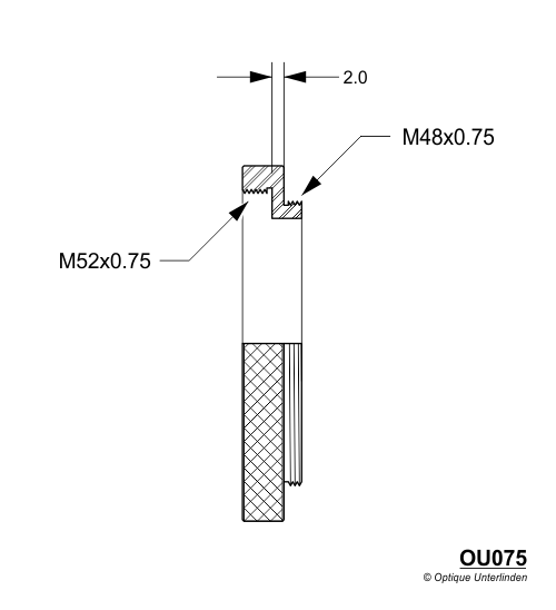 OU075-schema Adaptador Takahashi OU075 M52 hembra a M48 macho
