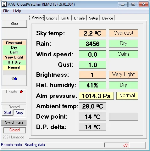 aagcw9-min.png Detector de nubes Lunatico AAG CloudWatcher - con sensor HR/PA y cable de 10 metros
