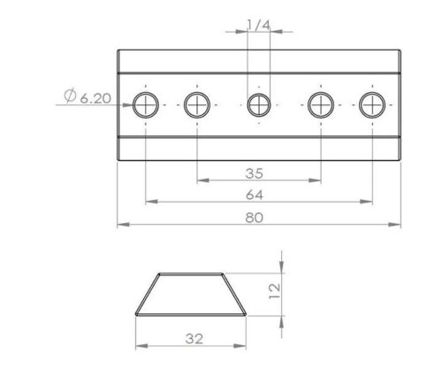 fg310-prismenschiene-drawing-1000 Soporte TS Optics para zapata de buscador (80mm)