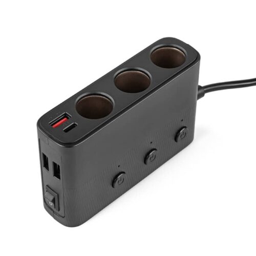 Omegon-Power-Hub-C28-3x-12V-4x-USB (1) Adaptador HUB Omegon toma de mechero