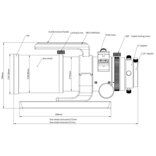 Omegon-Refractor-apocromatico-Pro-APO-AP-61-360-Triplet-ED-OTA (6) Tubo Omegon Pro APO AP 61/360