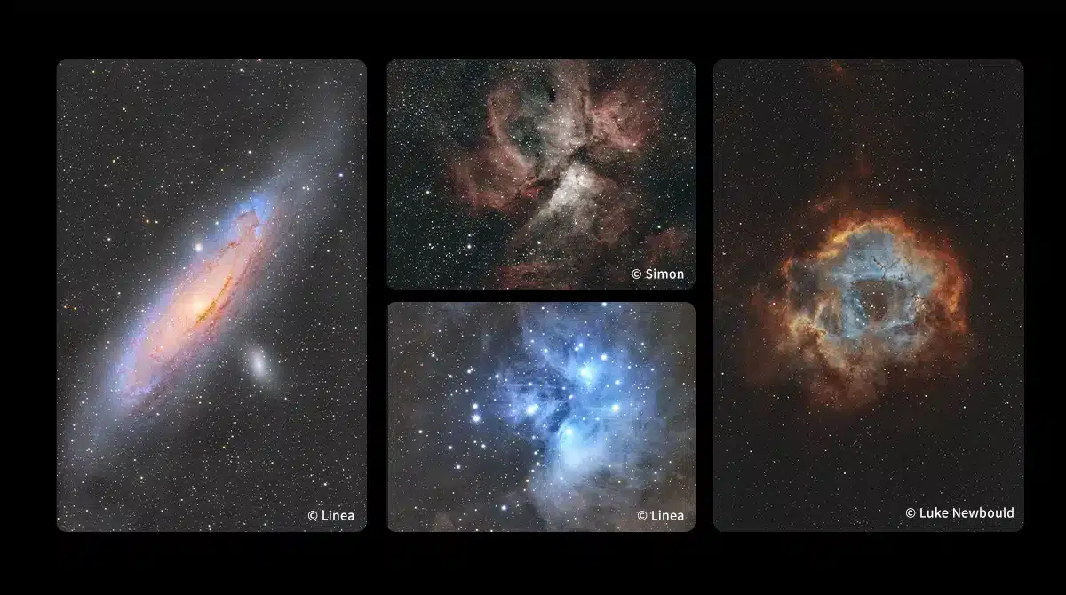 Seestar S30 Pro resultado modo cielo profundo nebulosa apilado app