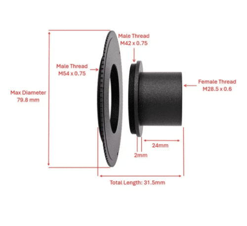 Adaptador Pegasus Astro de 1.25" para SmartEye