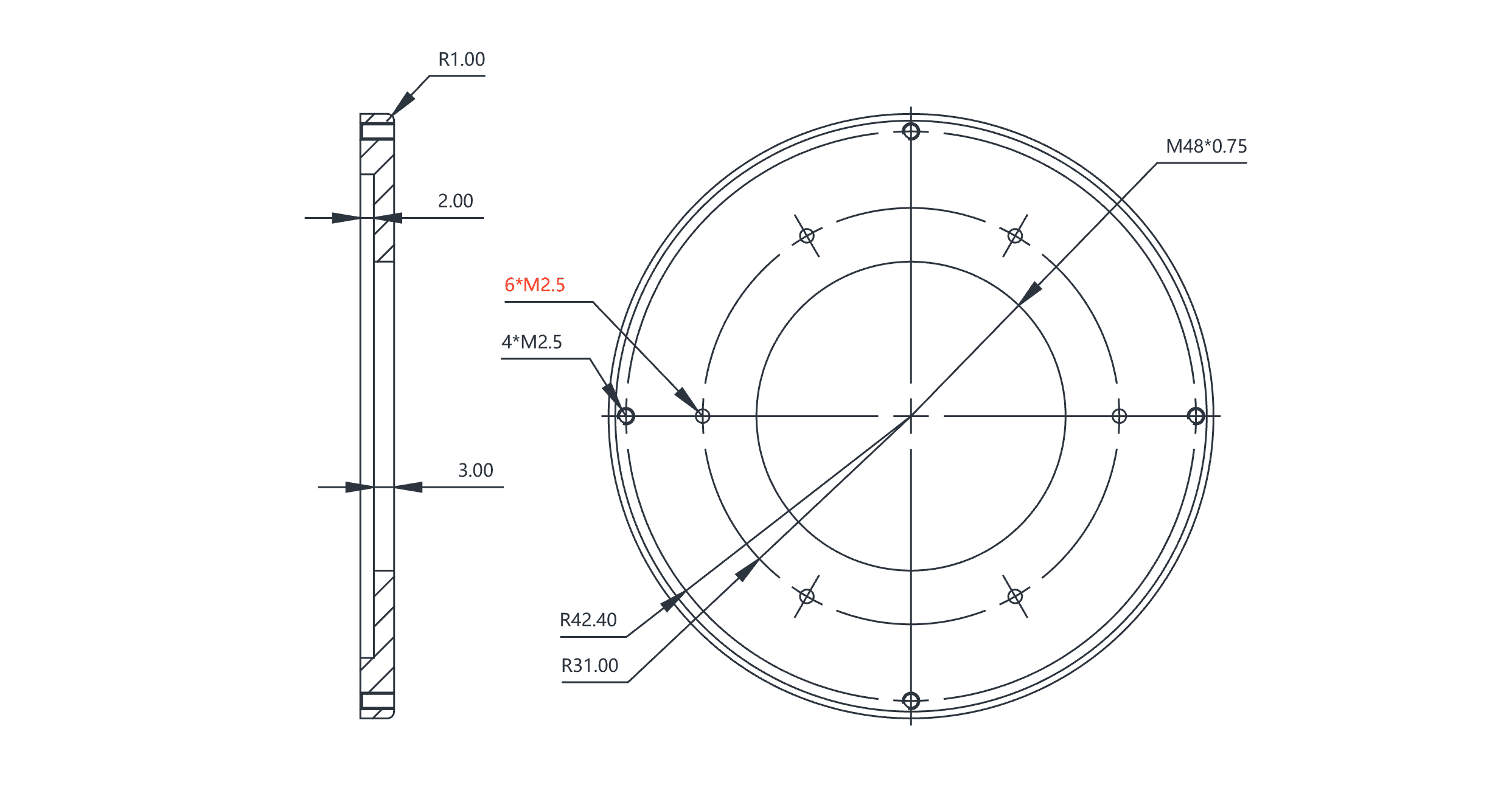placa tilter TP90 M48: detalle