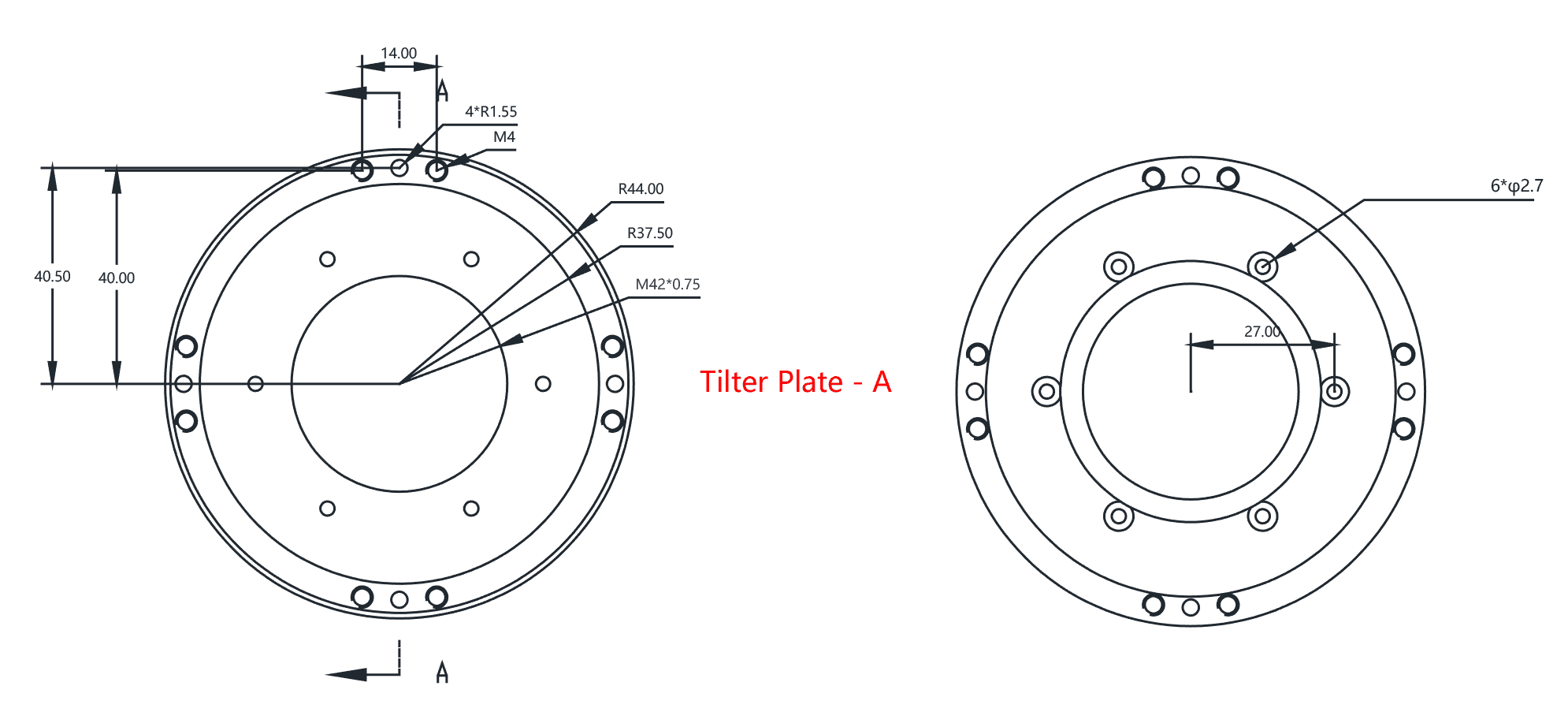 placa tilter trasera TP85: detalle