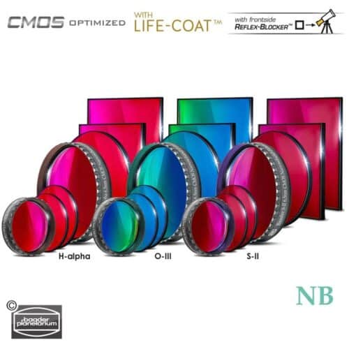Set Baader de filtros de banda estrecha 1,25" 6,5 nm (H-alfa, O-III, S-II)